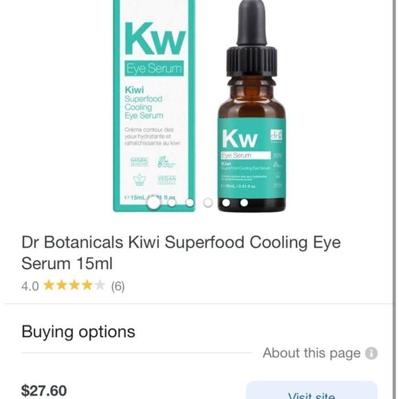 NWT Dr Botanicals Kiwi Eye Serum- 15mL - Picture 2 of 2